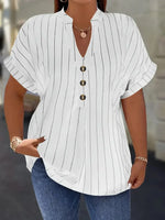 Striped V-Neck Blouse