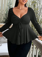 Elegant special new fashion solid color women's autumn and winter warm plus size T-shirt