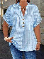 Striped V-Neck Blouse