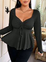 Elegant special new fashion solid color women's autumn and winter warm plus size T-shirt