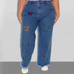 Butterfly Wide-Leg Jeans