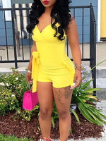 Ruffle V-Neck Romper