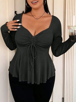 Elegant special new fashion solid color women's autumn and winter warm plus size T-shirt