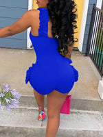 Ruffle V-Neck Romper
