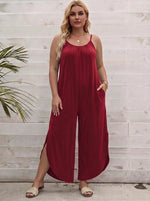 Red Wide-Leg Jumpsuit