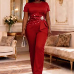 Beaded Pleated Jumpsuit