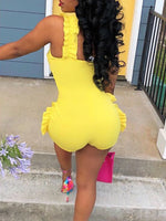 Ruffle V-Neck Romper