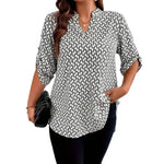 Printed Notch Blouse