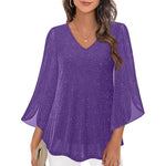 Ruffle V-Neck Blouse
