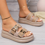 Gold Platform Wedge Sandals