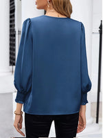 Teal Puff Sleeve Blouse
