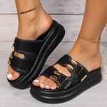 Gold Platform Wedge Sandals