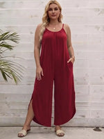 Red Wide-Leg Jumpsuit