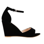 New Women Sandals Sexy Open Toe Ankle Strap Buckle Wedge High Heels Platform Sandals Party Wedding Dress Ladies Shoes Plus Size