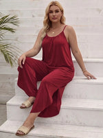 Red Wide-Leg Jumpsuit
