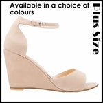 New Women Sandals Sexy Open Toe Ankle Strap Buckle Wedge High Heels Platform Sandals Party Wedding Dress Ladies Shoes Plus Size