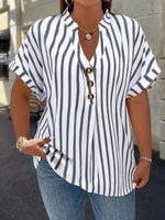 Striped V-Neck Blouse
