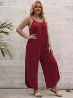 Red Wide-Leg Jumpsuit