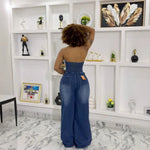 Backless Denim Jumpsuit
