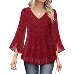 Ruffle V-Neck Blouse