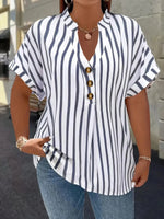 Striped V-Neck Blouse