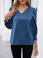 Teal Puff Sleeve Blouse
