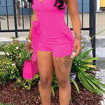 Ruffle V-Neck Romper