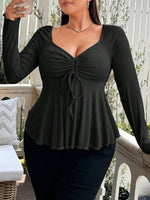 Elegant special new fashion solid color women's autumn and winter warm plus size T-shirt