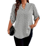 Printed Notch Blouse