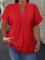 Striped V-Neck Blouse