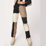 Stitching Tight Hip Pants - Taapano
