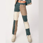 Stitching Tight Hip Pants - Taapano