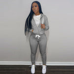 Zipper Hooded Top+Sheath Trousers - Taapano